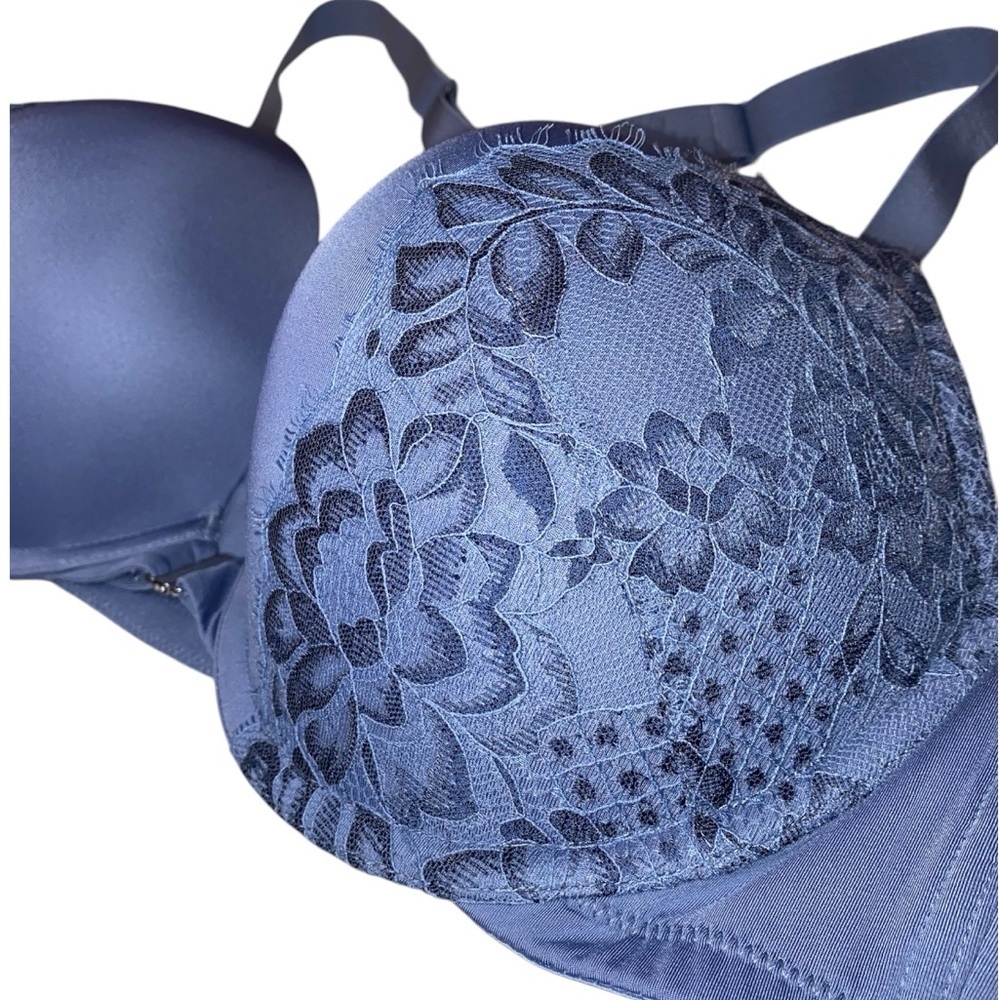 CACIQUE Intimates “Boost Plunge” Front Closure Racerback Bra NWOT Slate Blue 44D - Picture 2 of 8